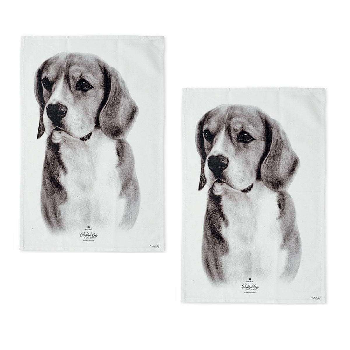 Spud Jax Petshop Set of 2 Delightful Dogs Cotton Kitchen Tea Towels 50 x 70 cm Beagle Home & Garden > Kitchenware > Aprons