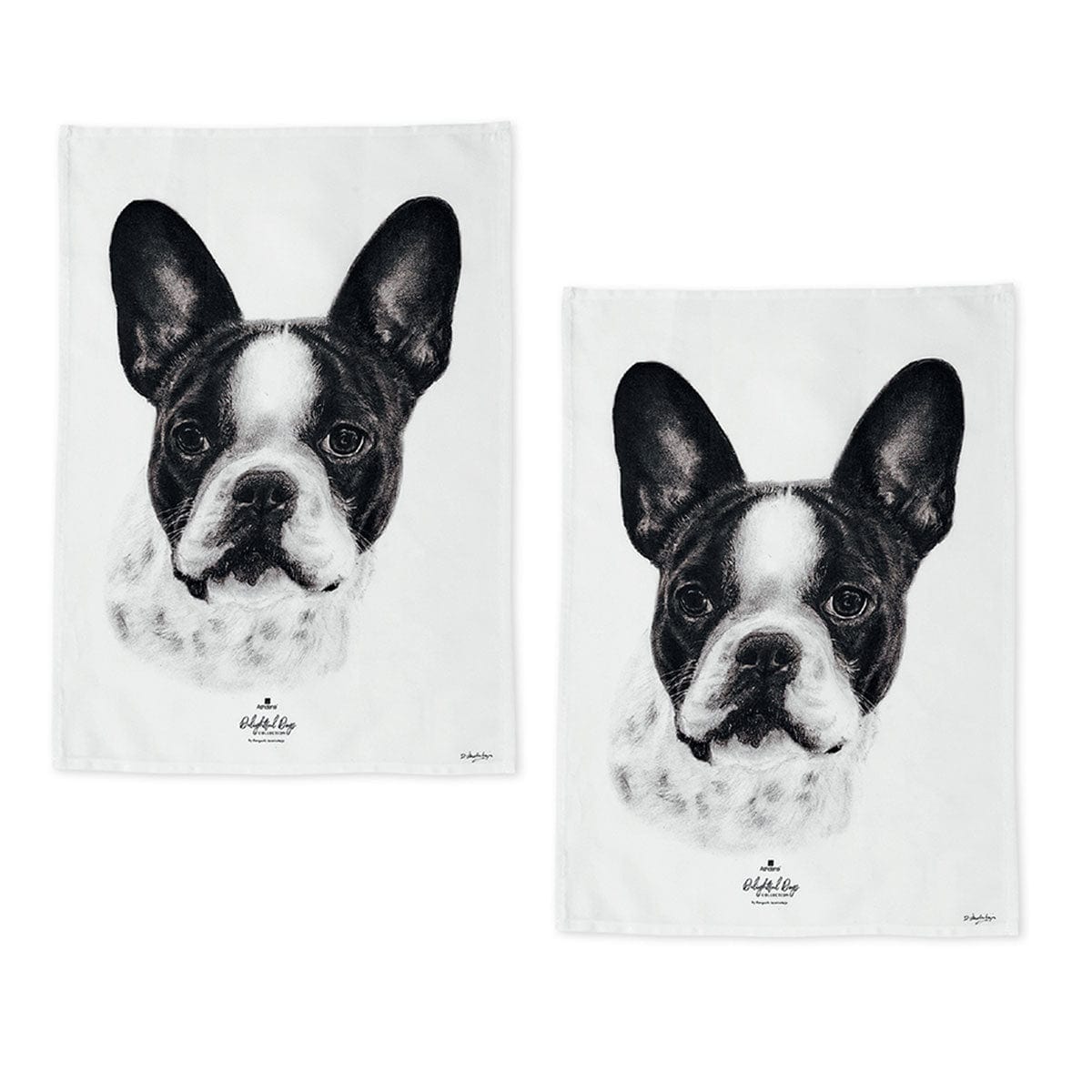 Spud Jax Petshop Set of 2 Delightful Dogs Cotton Kitchen Tea Towels 50 x 70 cm French Bulldog Home & Garden > Kitchenware > Table Linen & Kitchen Towels