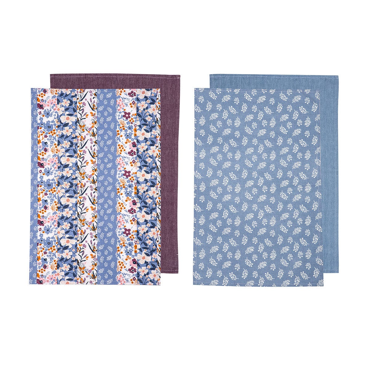 Spud Jax Petshop Ladelle Set of 4 Homespun Cotton Kitchen Tea Towels 50 x 70 cm Mix Home & Garden > Kitchenware > Table Linen & Kitchen Towels