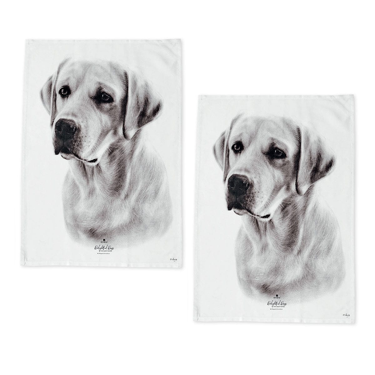 Spud Jax Petshop Set of 2 Delightful Dogs Cotton Kitchen Tea Towels 50 x 70 cm Labrador Home & Garden > Kitchenware > Aprons