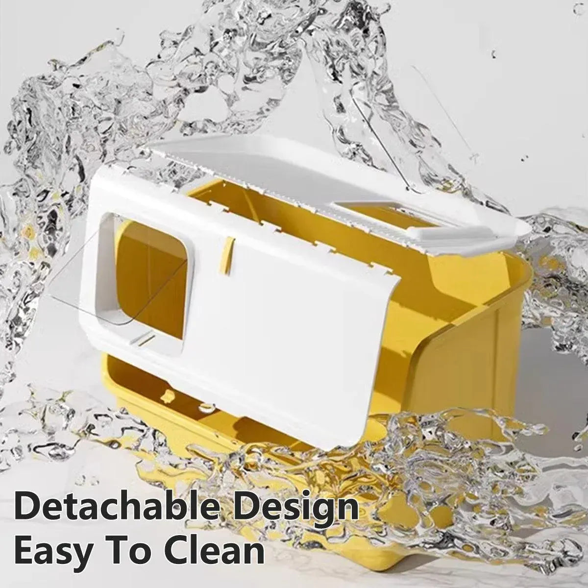 Spud Jax Petshop Large Fully Enclosed Cat Litter Box with Lid Odor Control Litter Pan for Cats - Yellow Large Fully Enclosed Cat Litter Box with Lid Odor Control Litter Pan for Cats - Yellow Pet Care > Cat Supplies > Cat Litter