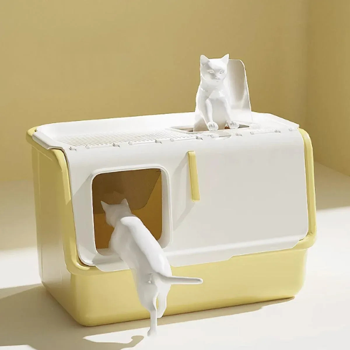 Spud Jax Petshop Large Fully Enclosed Cat Litter Box with Lid Odor Control Litter Pan for Cats - Yellow Large Fully Enclosed Cat Litter Box with Lid Odor Control Litter Pan for Cats - Yellow Pet Care > Cat Supplies > Cat Litter