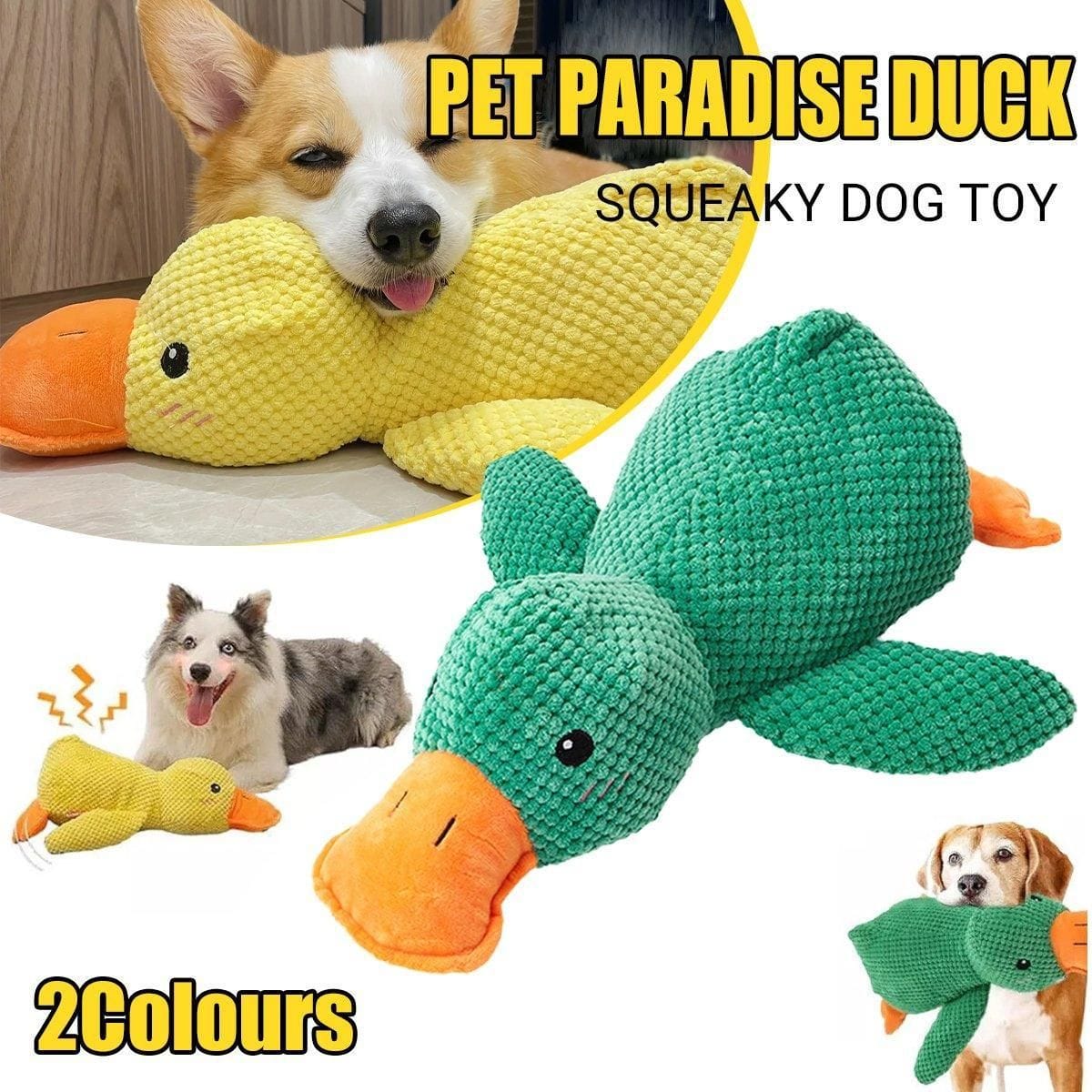 Spud Jax Petshop Plush Cartoon Duck Dog Toy Interactive Squeaky Pet Toy Durable Fun Chew Toy - Green Plush Cartoon Duck Dog Toy Interactive Squeaky Pet Toy Durable Fun Chew Toy - Green Pet Care > Dog Supplies > Dog Apparel