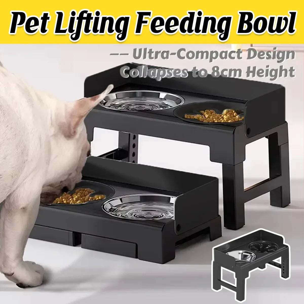 Spud Jax Petshop Height Adjustable Pet Feeding Bowl Dog Bowl Elevated Pet Dish Food Water Bowl Height Adjustable Pet Feeding Bowl Dog Bowl Elevated Pet Dish Food Water Bowl Pet Care > Dog Supplies > Dog Bowls, Feeders &amp; Waterers