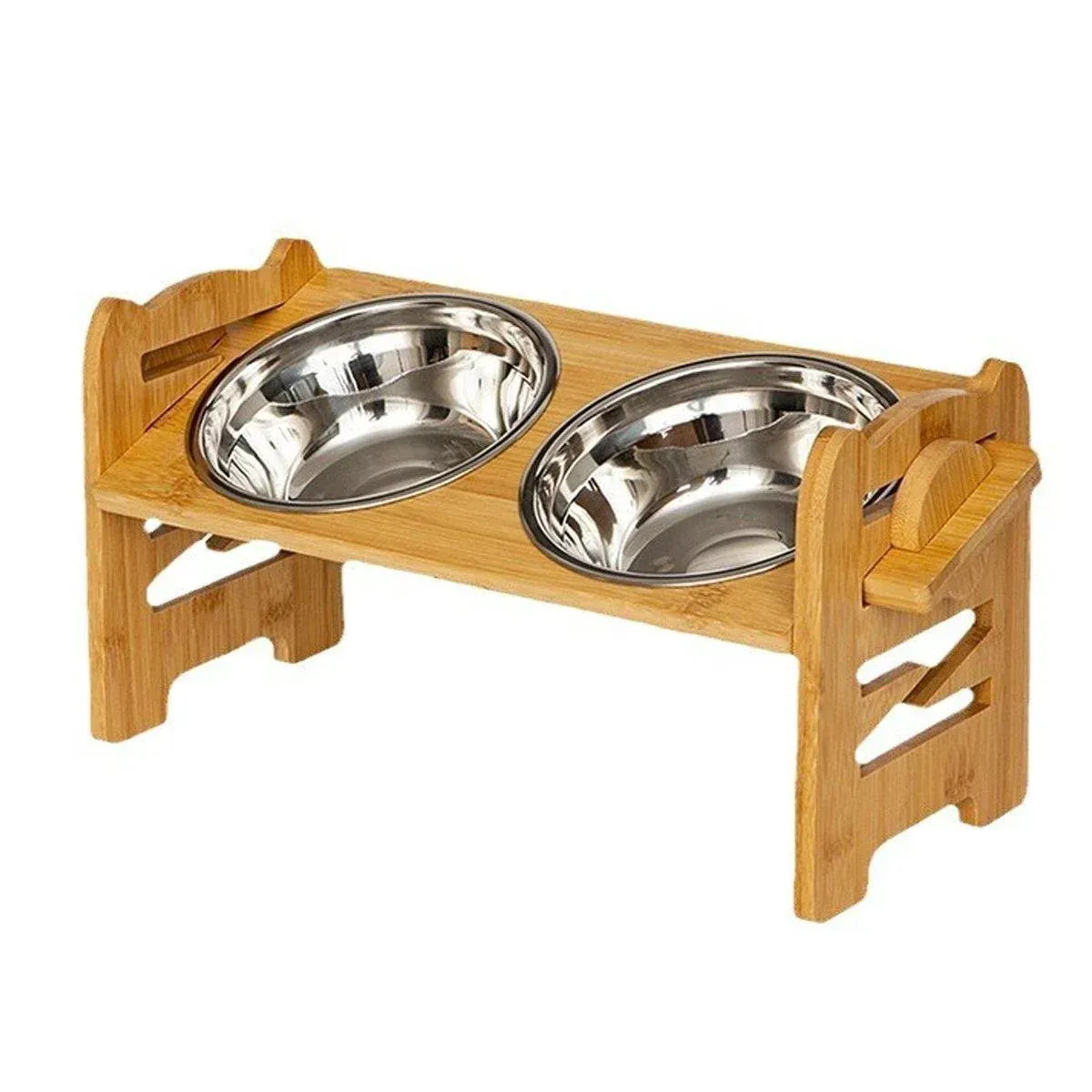 Spud Jax Petshop Wood Adjustable Elevated Raised Pet Dog Feeder Stainless Steel Bowl Water Stand Wood Adjustable Elevated Raised Pet Dog Feeder Stainless Steel Bowl Water Stand Pet Care > Dog Supplies > Dog Bowls, Feeders & Waterers