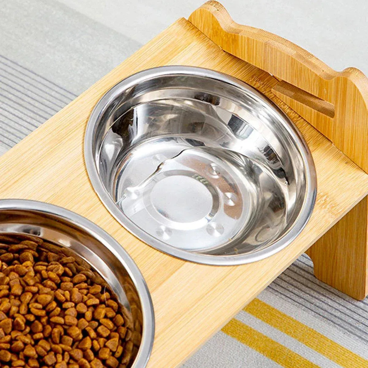 Spud Jax Petshop Wood Adjustable Elevated Raised Pet Dog Feeder Stainless Steel Bowl Water Stand Wood Adjustable Elevated Raised Pet Dog Feeder Stainless Steel Bowl Water Stand Pet Care > Dog Supplies > Dog Bowls, Feeders & Waterers