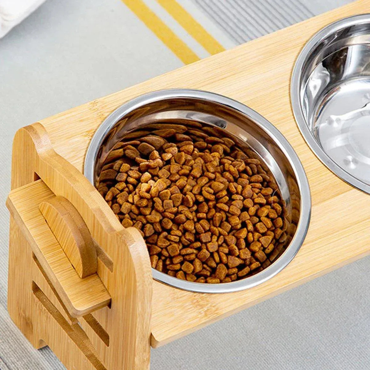 Spud Jax Petshop Wood Adjustable Elevated Raised Pet Dog Feeder Stainless Steel Bowl Water Stand Wood Adjustable Elevated Raised Pet Dog Feeder Stainless Steel Bowl Water Stand Pet Care > Dog Supplies > Dog Bowls, Feeders & Waterers