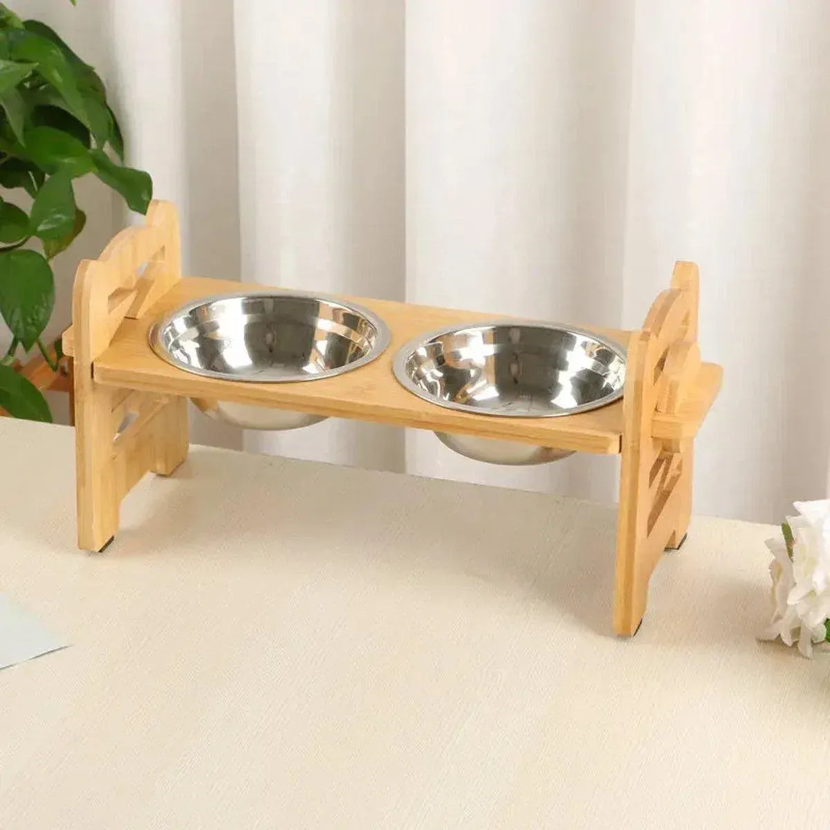 Spud Jax Petshop Wood Adjustable Elevated Raised Pet Dog Feeder Stainless Steel Bowl Water Stand Wood Adjustable Elevated Raised Pet Dog Feeder Stainless Steel Bowl Water Stand Pet Care > Dog Supplies > Dog Bowls, Feeders & Waterers