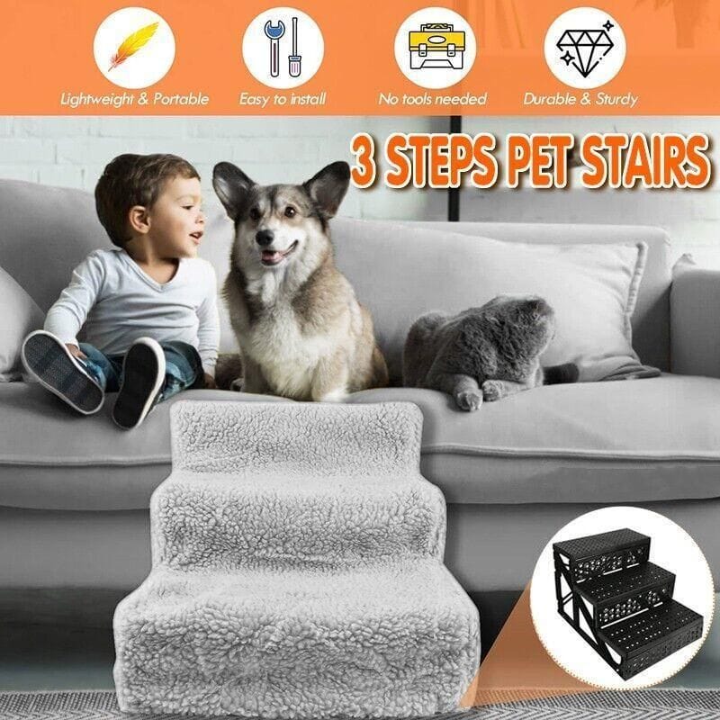Spud Jax Petshop 3 Steps Pet Stairs with Soft Cover for Small Dogs and Cats Portable Climbing Ramp 3 Steps Pet Stairs with Soft Cover for Small Dogs and Cats Portable Climbing Ramp Pet Care > Dog Supplies > Dog Steps &amp; Ramps