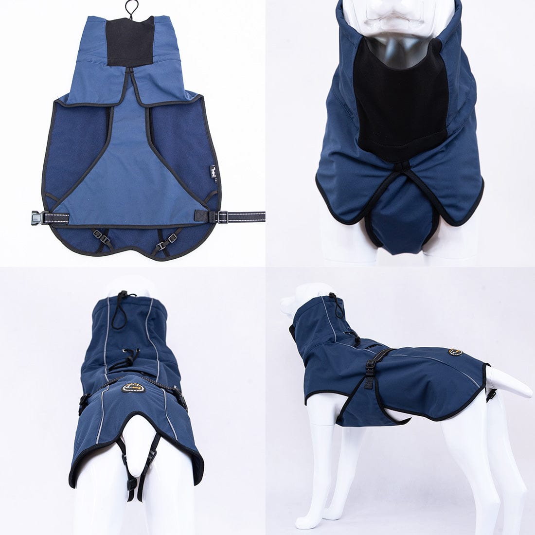 Spud Jax Petshop Pet Dog Raincoat Poncho Jacket Windbreaker Waterproof Clothes with Harness Hole-XL-Blue Pet Care > Dog Supplies