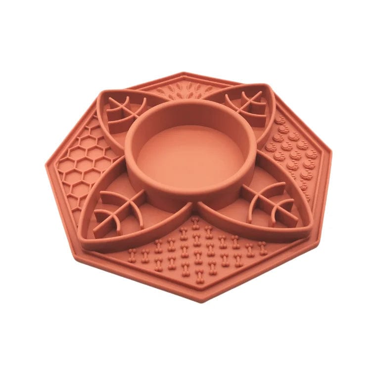 Spud Jax Petshop Flower Mandala Slow Feeder Lick Mat Bowl - Terracotta Gift &amp; Novelty &gt; Novelty &gt; Novelty Gifts