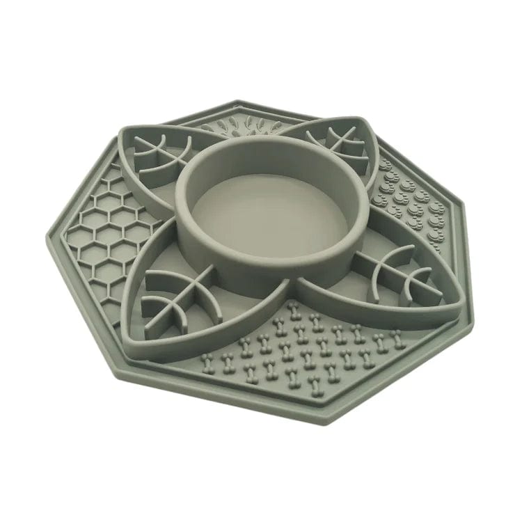 Spud Jax Petshop Flower Mandala Slow Feeder Lick Mat Bowl - Sage Pet Care