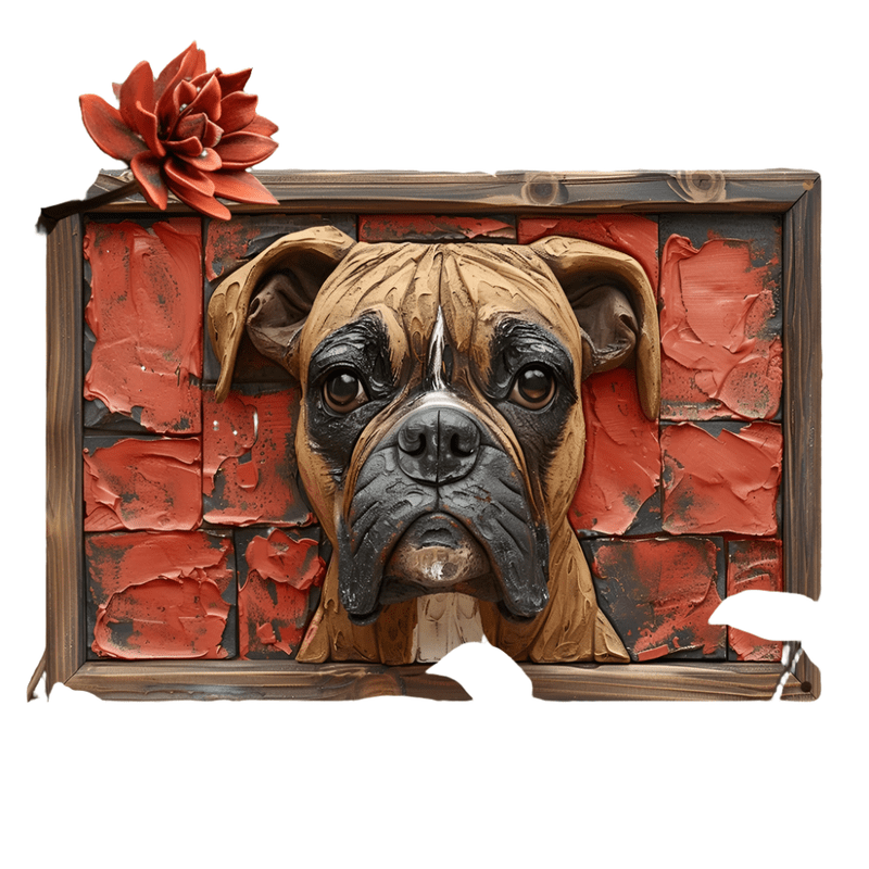 Spud Jax Petshop NNEOBA Boxer Dog Aluminum Wall Art - 12x16in Decorative Print Home & Garden > Decor > Vases & Table Decor