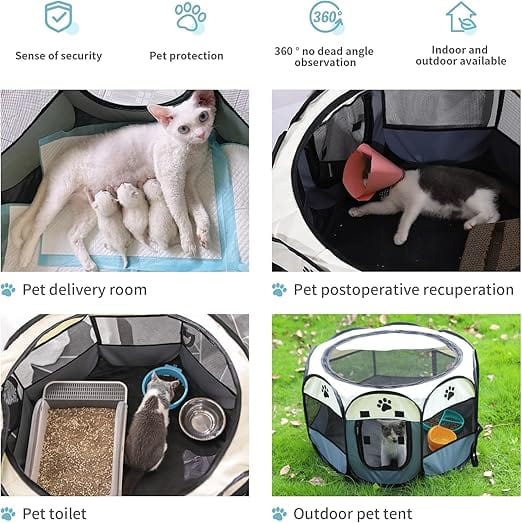 Spud Jax Petshop Portable Pet Playpen with Oxford Cloth, Foldable Octagon Dog & Cat Tent, Indoor & Outdoor Use  size 74*74*43cm Portable Pet Playpen with Oxford Cloth, Foldable Octagon Dog & Cat Tent, Indoor & Outdoor Use  size 74*74*43cm Pet Care > Coops & Hutches > Small Animal Habitats & Cages