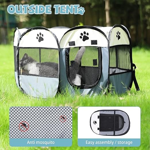 Spud Jax Petshop Portable Pet Playpen with Oxford Cloth, Foldable Octagon Dog & Cat Tent, Indoor & Outdoor Use  size 74*74*43cm Portable Pet Playpen with Oxford Cloth, Foldable Octagon Dog & Cat Tent, Indoor & Outdoor Use  size 74*74*43cm Pet Care > Coops & Hutches > Small Animal Habitats & Cages