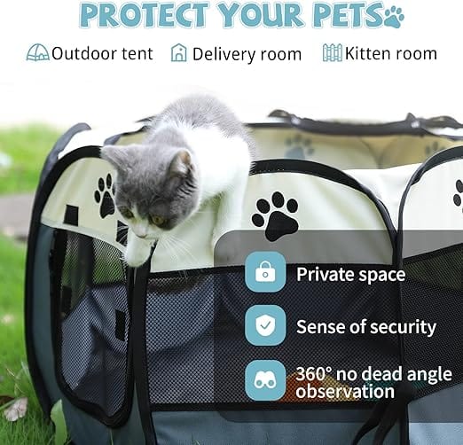 Spud Jax Petshop Portable Pet Playpen with Oxford Cloth, Foldable Octagon Dog & Cat Tent, Indoor & Outdoor Use  size 74*74*43cm Portable Pet Playpen with Oxford Cloth, Foldable Octagon Dog & Cat Tent, Indoor & Outdoor Use  size 74*74*43cm Pet Care > Coops & Hutches > Small Animal Habitats & Cages