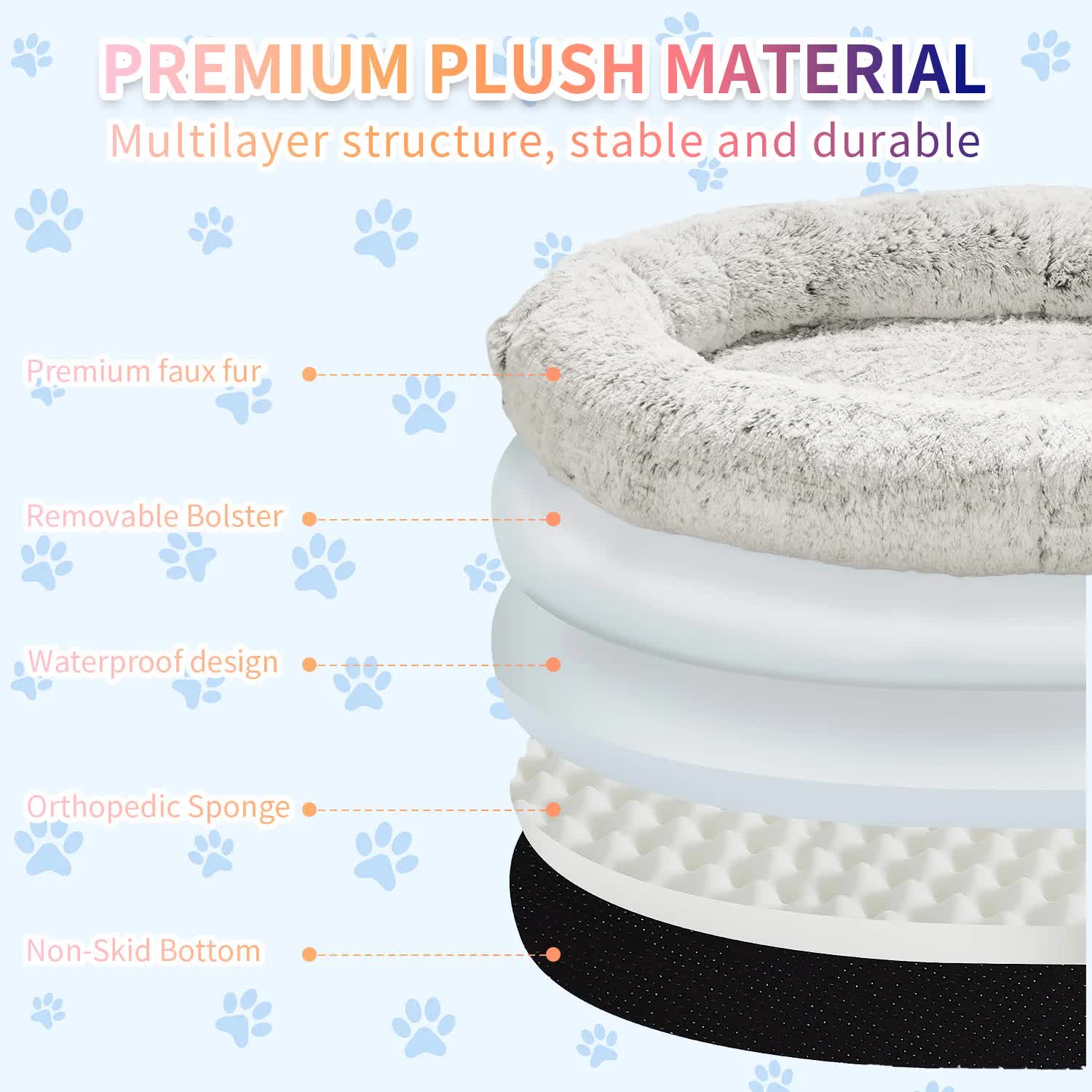 Spud Jax Petshop Fluffy Donut-Shaped Pet Bed- Soft, Cozy, and Anti-Anxiety for Dogs and Cats, Machine Washable  Gradient Coffee  Size:S 60*15*18cm Fluffy Donut-Shaped Pet Bed- Soft, Cozy, and Anti-Anxiety for Dogs and Cats, Machine Washable  Gradient Coffee  Size:S 60*15*18cm Pet Care > Dog Supplies > Dog Beds