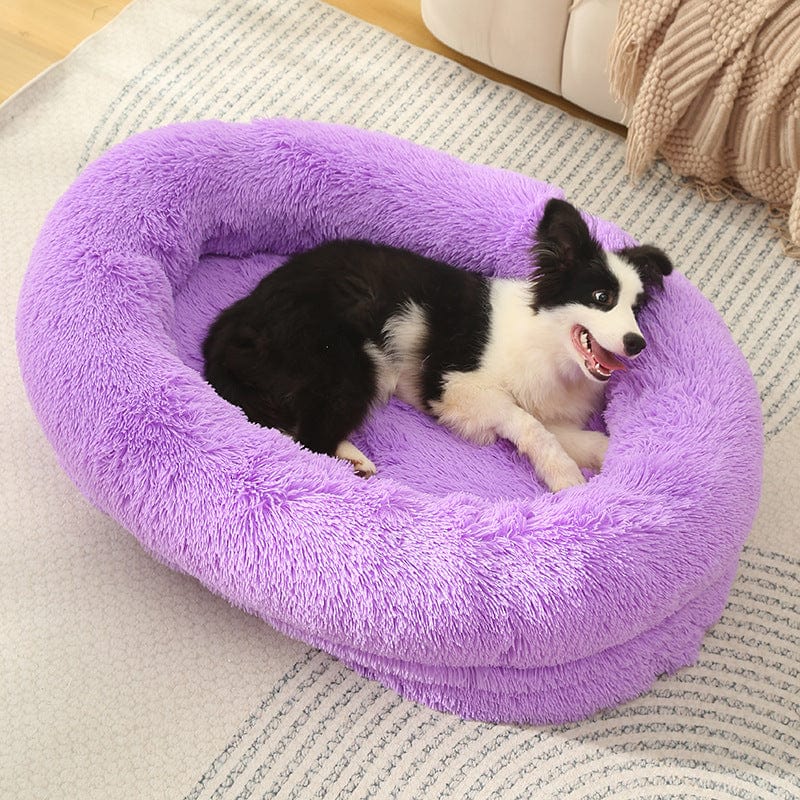 Spud Jax Petshop Fluffy Donut-Shaped Pet Bed- Soft, Cozy, and Anti-Anxiety for Dogs and Cats, Machine Washable  Purple  Size:M 75*55*18cm Fluffy Donut-Shaped Pet Bed- Soft, Cozy, and Anti-Anxiety for Dogs and Cats, Machine Washable  Purple  Size:M 75*55*18cm Pet Care > Dog Supplies > Dog Beds