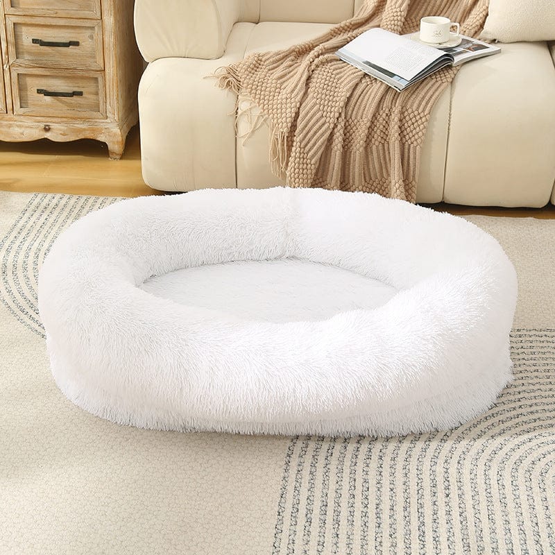 Spud Jax Petshop Fluffy Donut-Shaped Pet Bed- Soft, Cozy, and Anti-Anxiety for Dogs and Cats, Machine Washable  White Size:M 75*55*18cm Fluffy Donut-Shaped Pet Bed- Soft, Cozy, and Anti-Anxiety for Dogs and Cats, Machine Washable  White Size:M 75*55*18cm Pet Care &gt; Dog Supplies &gt; Dog Beds