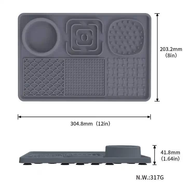 Spud Jax Petshop Multi-Functional Slow Feeder Mat for Dogs- Anti-Slip Lick Pad with Multiple Textures Rectangle 2PCS (Grey & Green) Multi-Functional Slow Feeder Mat for Dogs- Anti-Slip Lick Pad with Multiple Textures Rectangle 2PCS (Grey & Green) Pet Care > Dog Supplies > Dog Bowls, Feeders & Waterers