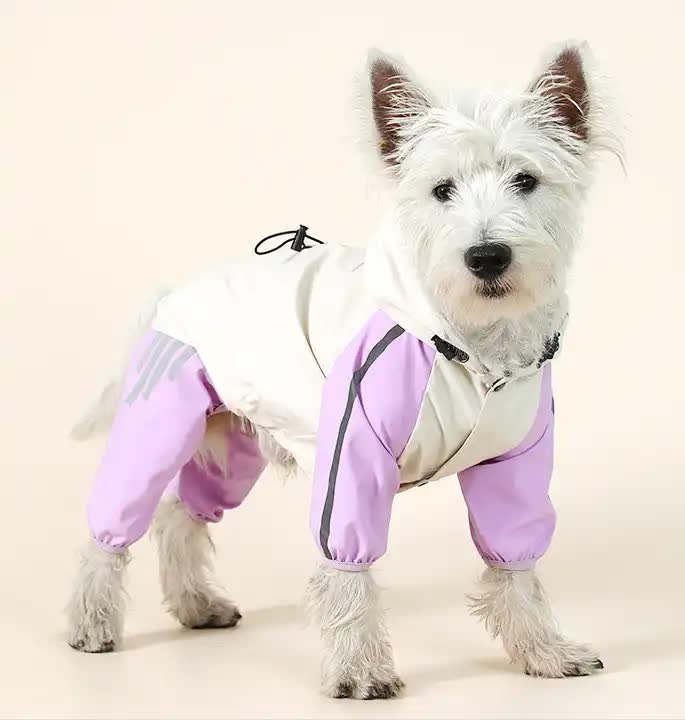 Spud Jax Petshop Waterproof Dog Raincoat with Hidden Leash Hole - Windproof and Comfortable for Outdoor Walks, Size:S (Back Length 20cm/7.87in, Bra 31cm/12.20in) Purple Waterproof Dog Raincoat with Hidden Leash Hole - Windproof and Comfortable for Outdoor Walks, Size:S (Back Length 20cm/7.87in, Bra 31cm/12.20in) Purple Pet Care &gt; Dog Supplies &gt; Dog Apparel