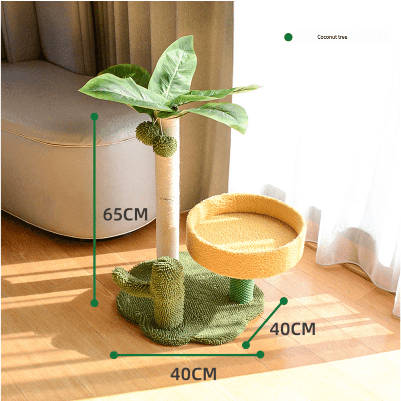 Spud Jax Petshop Cat Tree with Faux Leaves, Sisal Scratching Post, Cozy Bed, and Playful Toy Cat Tree with Faux Leaves, Sisal Scratching Post, Cozy Bed, and Playful Toy Pet Care > Cat Supplies > Cat Furniture