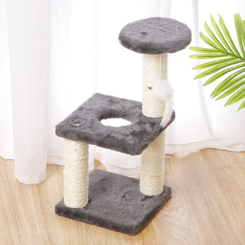 Spud Jax Petshop Cat Tree with Two Platforms, Scratching Posts, and Hanging Mouse Toy 40*15*20cm Cat Tree with Two Platforms, Scratching Posts, and Hanging Mouse Toy 40*15*20cm Pet Care &gt; Cat Supplies &gt; Cat Furniture