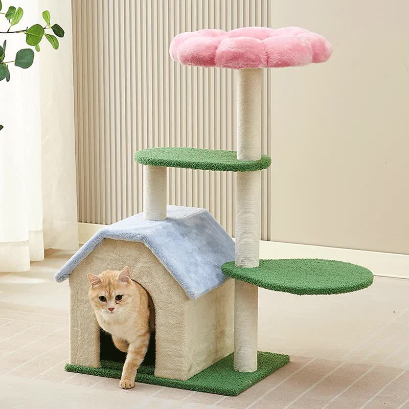 Spud Jax Petshop Floral Cat Tree with Cozy Hideaway and Scratching Posts (55x38x92 cm) Floral Cat Tree with Cozy Hideaway and Scratching Posts (55x38x92 cm) Pet Care &gt; Cat Supplies &gt; Cat Furniture