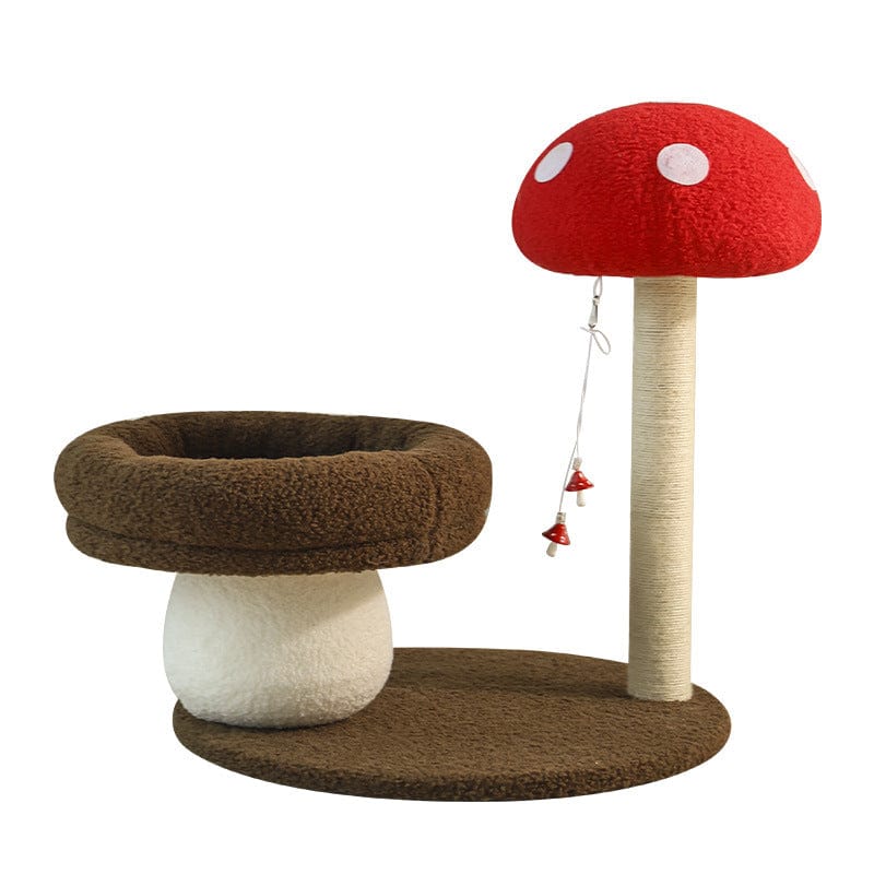 Spud Jax Petshop Mushroom-Themed Cat Tree with Cozy Bed and Scratching Post (48x48x58 cm) Mushroom-Themed Cat Tree with Cozy Bed and Scratching Post (48x48x58 cm) Pet Care > Cat Supplies > Cat Furniture
