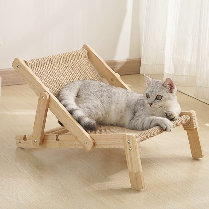 Spud Jax Petshop Adjustable Wooden Cat Lounge Chair - Comfortable Woven Hammock for Cats Adjustable Wooden Cat Lounge Chair - Comfortable Woven Hammock for Cats Pet Care > Cat Supplies > Cat Furniture