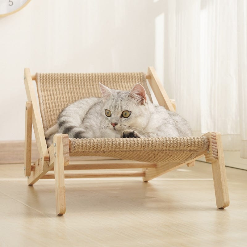 Spud Jax Petshop Adjustable Wooden Cat Lounge Chair - Comfortable Woven Hammock for Cats Adjustable Wooden Cat Lounge Chair - Comfortable Woven Hammock for Cats Pet Care > Cat Supplies > Cat Furniture