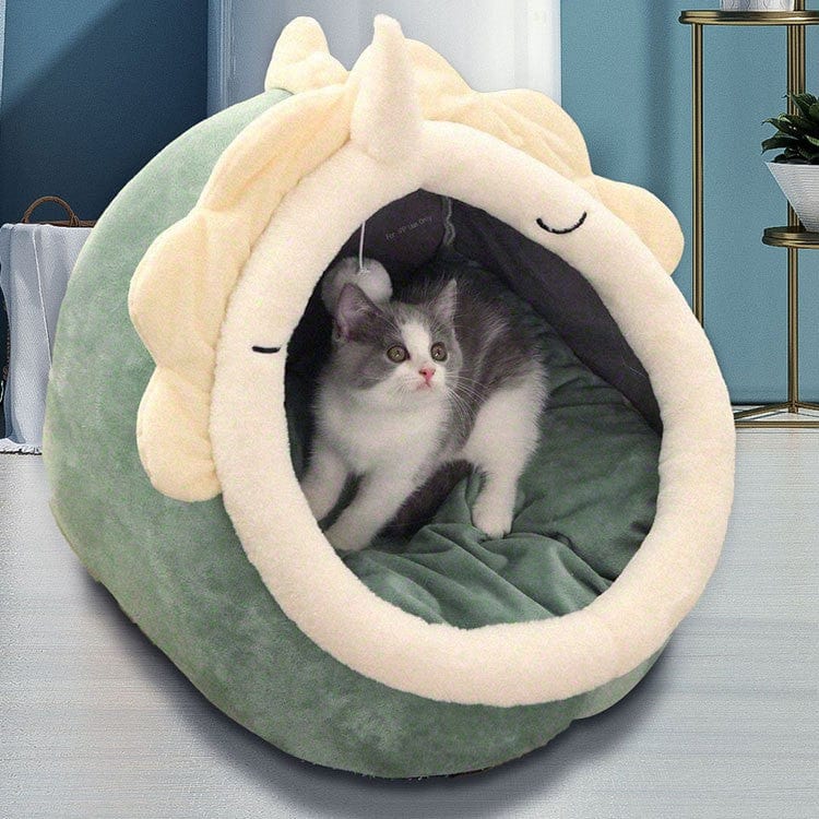Spud Jax Petshop Green Half-Enclosed Cat Bed - Soft Short Velvet Fabric with Sponge + PP Cotton Filling, M Size (35x35x30cm) Green Half-Enclosed Cat Bed - Soft Short Velvet Fabric with Sponge + PP Cotton Filling, M Size (35x35x30cm) Pet Care > Cat Supplies > Cat Furniture