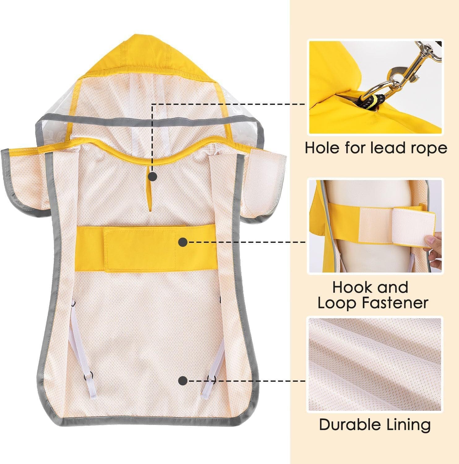 Spud Jax Petshop XXXL Yellow Reflective Adjustable Pet Raincoat with Hood - Waterproof Dog Jacket, Adjustable Dog Poncho for Outdoor Protection XXXL Yellow Reflective Adjustable Pet Raincoat with Hood - Waterproof Dog Jacket, Adjustable Dog Poncho for Outdoor Protection Pet Care > Dog Supplies > Dog Apparel