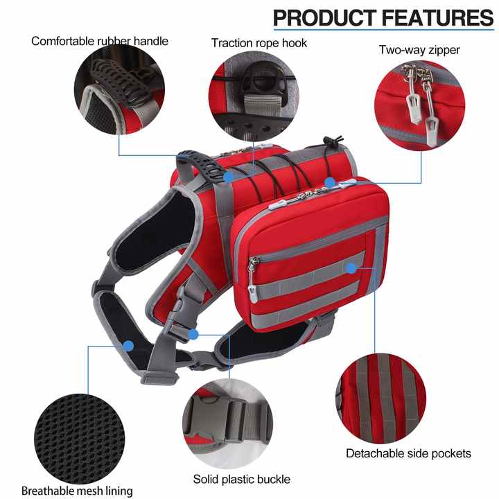 Spud Jax Petshop Khaki Dog Tactical Backpack Harness - Adjustable Outdoor Camouflage Saddle Bag for Dogs Khaki Dog Tactical Backpack Harness - Adjustable Outdoor Camouflage Saddle Bag for Dogs Pet Care > Dog Supplies > Dog Apparel