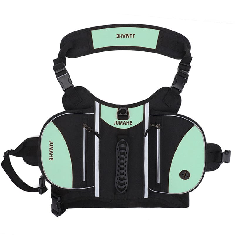 Spud Jax Petshop Green Reflective Dog Saddle Harness with Storage Bags - Adjustable Pet Backpack for Outdoor Adventures Green Reflective Dog Saddle Harness with Storage Bags - Adjustable Pet Backpack for Outdoor Adventures Pet Care &gt; Dog Supplies &gt; Dog Apparel
