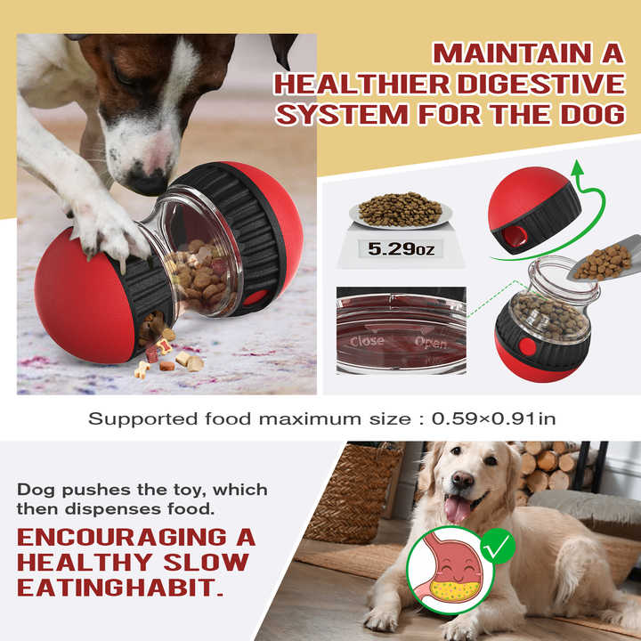 Spud Jax Petshop Red Interactive Dog Slow Feeder Toy - Food Dispenser Ball for Healthy Digestion Red Interactive Dog Slow Feeder Toy - Food Dispenser Ball for Healthy Digestion Pet Care > Toys > Dog Toys