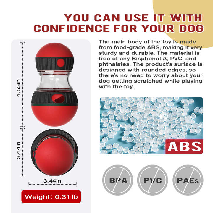Spud Jax Petshop Red Interactive Dog Slow Feeder Toy - Food Dispenser Ball for Healthy Digestion Red Interactive Dog Slow Feeder Toy - Food Dispenser Ball for Healthy Digestion Pet Care > Toys > Dog Toys