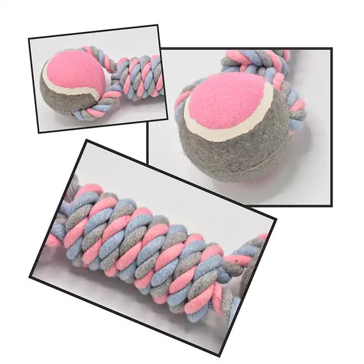 Spud Jax Petshop 2 PCS Pink Durable Cotton Rope and Tennis Ball Dog Toy Set – Chew Resistant Tug Toys with Rope Dumbbell – Perfect for Dogs of All Sizes 2 PCS Pink Durable Cotton Rope and Tennis Ball Dog Toy Set – Chew Resistant Tug Toys with Rope Dumbbell – Perfect for Dogs of All Sizes Pet Care > Toys > Dog Toys