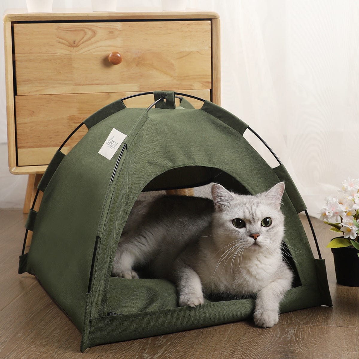 Spud Jax Petshop L Green Foldable Breathable Summer Pet Tent with Cooling Mat - Portable Outdoor and Indoor Pet Shelter L Green Foldable Breathable Summer Pet Tent with Cooling Mat - Portable Outdoor and Indoor Pet Shelter Pet Care > Cat Supplies > Cat Carriers & Crates