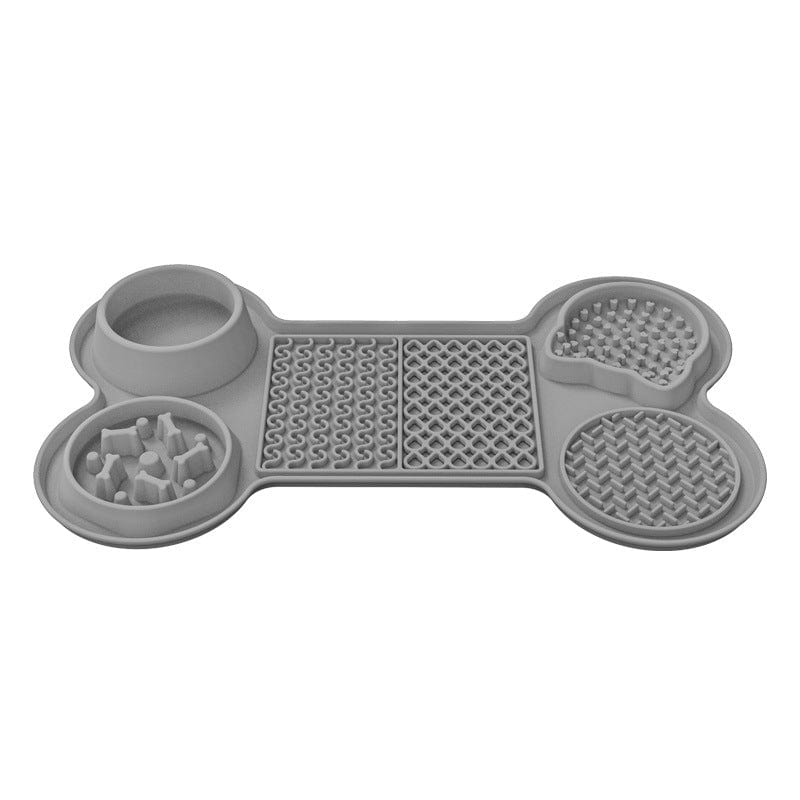 Spud Jax Petshop Grey Silicone Pet Licking Mat Slow Feeder Pad with Strong Suction and Foldable Design, Heat Resistant -40°C to 240°C, for Dogs and Cats Grey Silicone Pet Licking Mat Slow Feeder Pad with Strong Suction and Foldable Design, Heat Resistant -40°C to 240°C, for Dogs and Cats Pet Care &gt; Dog Supplies &gt; Dog Bowls, Feeders &amp; Waterers