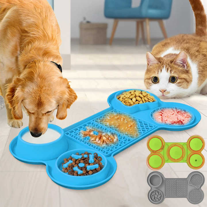 Spud Jax Petshop Grey Silicone Pet Licking Mat Slow Feeder Pad with Strong Suction and Foldable Design, Heat Resistant -40°C to 240°C, for Dogs and Cats Grey Silicone Pet Licking Mat Slow Feeder Pad with Strong Suction and Foldable Design, Heat Resistant -40°C to 240°C, for Dogs and Cats Pet Care > Dog Supplies > Dog Bowls, Feeders & Waterers