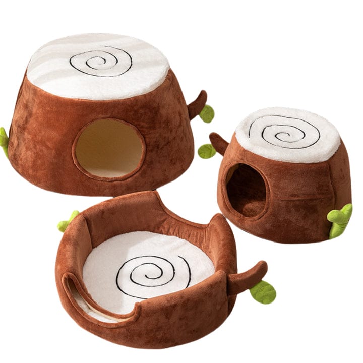 Spud Jax Petshop M Convertible Tree Stump Cat Bed - Foldable, Dual-Use, Four-Season Pet Nest with Double Doors M Convertible Tree Stump Cat Bed - Foldable, Dual-Use, Four-Season Pet Nest with Double Doors Pet Care > Cat Supplies > Cat Carriers & Crates