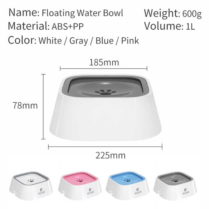 Spud Jax Petshop Grey Anti-Spill Floating Pet Water Bowl for Dogs and Cats - 1L Capacity, Splash-Proof and Anti-Wet Mouth Design Grey Anti-Spill Floating Pet Water Bowl for Dogs and Cats - 1L Capacity, Splash-Proof and Anti-Wet Mouth Design Pet Care > Dog Supplies > Dog Bowls, Feeders & Waterers