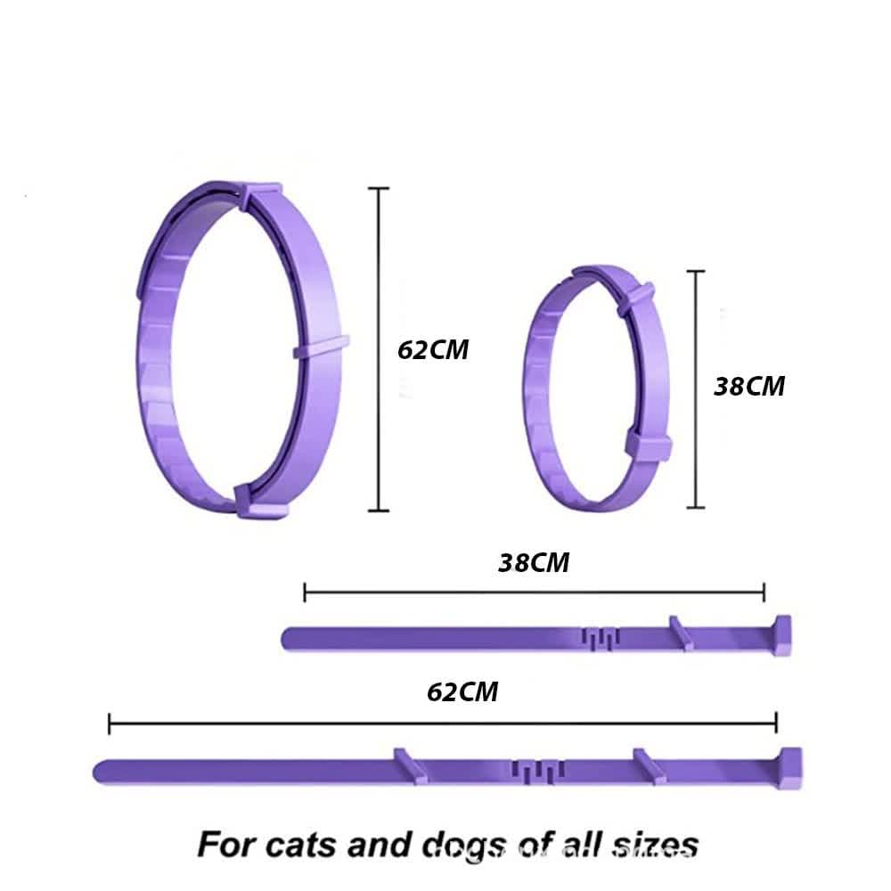 Orange Calming Collars for Dogs - Natural Stress Relief, Adjustable, 4 Pack