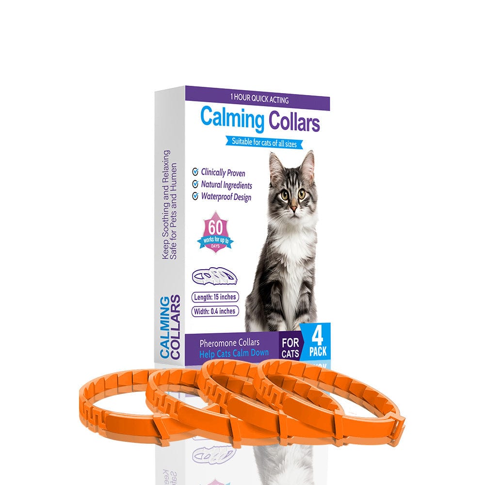 Oange Calming Collars for Cats - Natural Anxiety Relief, Adjustable, 4 Pack