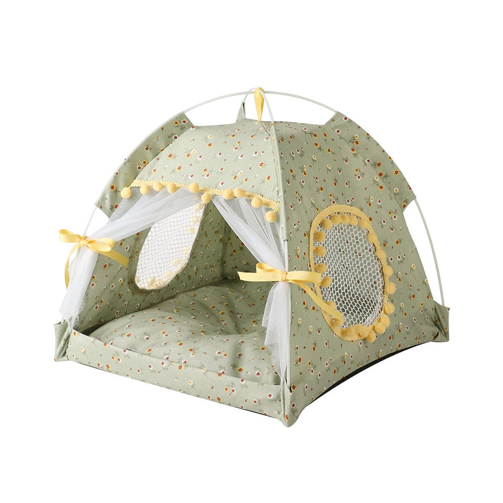Spud Jax Petshop Fruit green floral Portable Folding Pet Tent - Summer Cat &amp; Dog Shelter with Mesh Window, Lightweight and Breathable, Ideal for Travel &amp; Home Use 50x50x45CM Fruit green floral Portable Folding Pet Tent - Summer Cat &amp; Dog Shelter with Mesh Window, Lightweight and Breathable, Ideal for Travel &amp; Home Use 50x50x45CM Pet Care &gt; Cat Supplies &gt; Cat Furniture