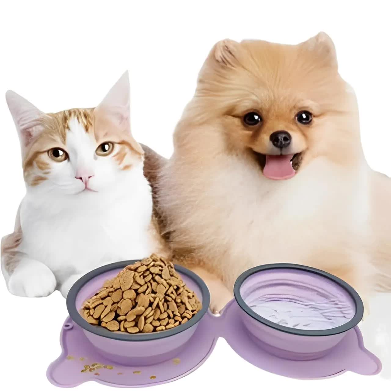 Spud Jax Petshop Blue Portable Collapsible Pet Bowl Set - Food-Grade Silicone Double Bowl for Dogs & Cats, Anti-Slip & Easy to Clean Blue Portable Collapsible Pet Bowl Set - Food-Grade Silicone Double Bowl for Dogs & Cats, Anti-Slip & Easy to Clean Pet Care > Dog Supplies > Dog Bowls, Feeders & Waterers