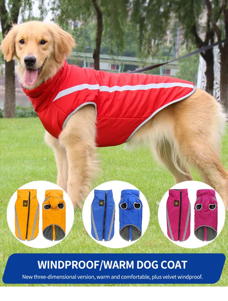Spud Jax Petshop Size 4XL Yellow Reflective Winter Dog Jacket - Warm & Waterproof Outdoor Coat for Large Breeds Size 4XL Yellow Reflective Winter Dog Jacket - Warm & Waterproof Outdoor Coat for Large Breeds Pet Care > Dog Supplies > Dog Apparel