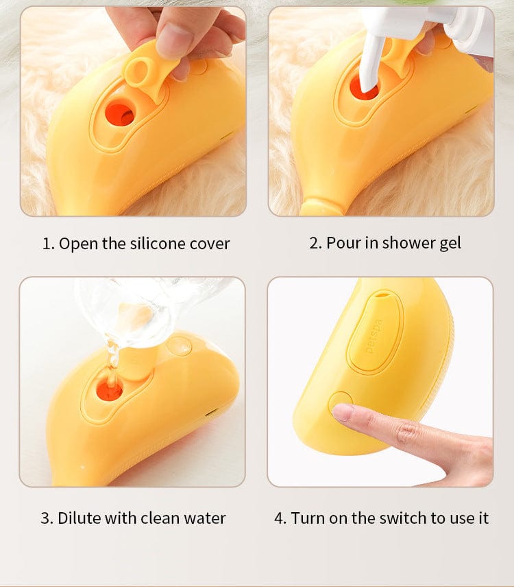 Spud Jax Petshop 2 PCS Yellow Banana Electric Pet Brush | One-Click Spray, Massage, & Hair Removal 2 PCS Yellow Banana Electric Pet Brush | One-Click Spray, Massage, & Hair Removal Pet Care > Cleaning & Maintenance > Pet Grooming Supplies