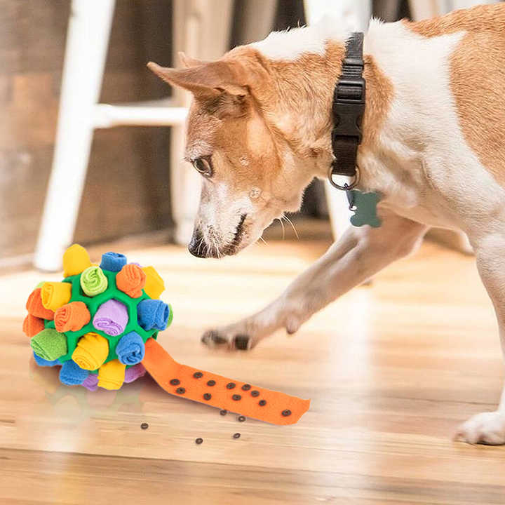 Spud Jax Petshop Orange Ball And Colorful Strips Of Fabric Interactive Pet Snuffle Ball - Treat-Dispensing Toy for Dogs and Cats, 20 cm TPR and Felt Fabric for Mental Stimulation Orange Ball And Colorful Strips Of Fabric Interactive Pet Snuffle Ball - Treat-Dispensing Toy for Dogs and Cats, 20 cm TPR and Felt Fabric for Mental Stimulation Pet Care > Toys > Dog Toys